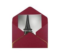 Biglietto di auguri con stampa Torre Eiffel di Parigi, colore nero, mezza piega ai biglietti per compleanno, matrimonio, festa.