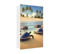 Biglietto di auguri con tartarughe sulla spiaggia, 10,2 x 15,2 cm, busta a forma di cuore, adatto per tutte le occasioni.