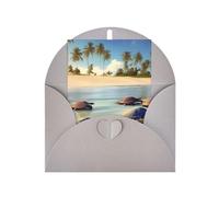 Biglietto di auguri con tartarughe sulla spiaggia, 10 x 15 cm, busta a forma di cuore, adatto per tutte le occasioni.