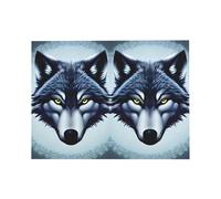 Biglietto di auguri con testa di lupo feroce, 10,2 x 15,2 cm, busta a forma di cuore, adatto per tutte le occasioni.