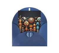 Biglietto di auguri con totem primitivo, pagina interna bianca, busta inclusa, 10 cm x 15 cm.