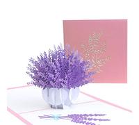 Biglietto di auguri con treno di lavanda, fatto a mano, per baby shower, feste di compleanno, biglietti d'invito per anniversari, divertenti