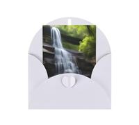 Biglietto di auguri con vista sulle cascate, 10 x 15 cm, busta a forma di cuore, adatto per tutte le occasioni.