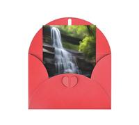 Biglietto di auguri con vista sulle cascate, 10 x 15 cm, busta a forma di cuore, adatto per tutte le occasioni.