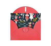 Biglietto di auguri da donna con stampa di balletto schiaccianoci di Natale e danza di buon compleanno, regalo con busta e bigliettino per donne, uomini, moglie, mamma, marito