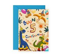 Biglietto di auguri di buon 5° compleanno per bambini - Cinque anni - Biglietto di auguri di buon 5° compleanno per bambini - 5 anni - Tesoro della nave dei pirati Regali per figlio, nipote, fratello
