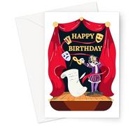 Biglietto di auguri di buon compleanno teatrale | Shakespeare on stage biglietto di buon compleanno per appassionati di teatro, hobby biglietto di compleanno per gli amanti del teatro, biglietto di
