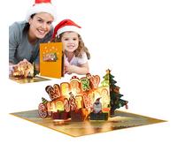 Biglietto di auguri di buon Natale, biglietto di compleanno 3D con musica e luce, decorazione da tavolo, ricordo di apprezzamento per saluti scuola, classe, compleanno, famiglia, bambini e ragazze
