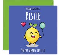 Biglietto di auguri di compleanno Bestie - Simply The Zest - Biglietto di auguri per migliore amico e famiglia, 145 mm, grazioso biglietto di auguri di compleanno limone