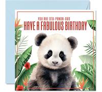 Biglietto di auguri di compleanno con panda uomini e donne Stu-panda-ous 145mm biglietto di auguri mamma papà sorella fratello figlia zio zia collega amico divertente