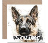 Biglietto di auguri di compleanno con pastore tedesco, per uomini e donne, razze di cani, biglietto di auguri per il prossimo papà, nonno, figlio, 145 mm
