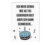 Biglietto di auguri di compleanno con scritta in lingua tedesca "Ich weiß wie alt Du geworden bist Geschenk Freundin Karte Geburtstag