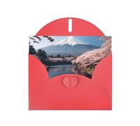Biglietto di auguri di compleanno con stampa del paesaggio del Monte Fuji del Giappone, regalo con busta e etichetta per note, per donne, uomini, moglie, mamma, marito