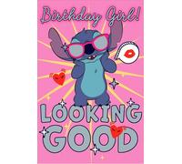 Biglietto di auguri di compleanno di Stitch Disney per ragazze, design di lusso con lamina per ragazze e ragazzi, biglietto di auguri di buon compleanno per nipote/figlia/sorella, carini biglietti di