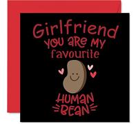 Biglietto di auguri di compleanno divertente fidanzata - Favourite Human Bean - Biglietto di auguri di compleanno fidanzata da fidanzato partner regalo di compleanno fidanzata 145mm