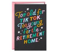 Biglietto di auguri di compleanno divertente Hallmark Shoebox (troppo vecchio per TikTok)