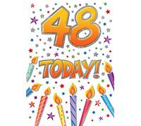 Biglietto di auguri di compleanno moderno per età 48-17,8 x 12,7 cm - Piccadilly Greetings