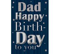 Biglietto di auguri di compleanno moderno per papà, 9 x 15 cm - Piccadilly Greetings