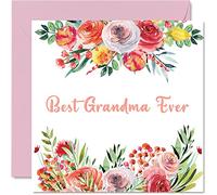 Biglietto di auguri di compleanno nonna - Best Grandma Ever - Beautful Happy Birthday Card nonna da nipote nonna regalo di compleanno 145mm la festa della mamma