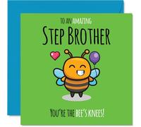 Biglietto di auguri di compleanno per fratellastro - Youre The Bees Knees! - Biglietto di auguri di compleanno per fratellastro da sorella sorella, 145 mm