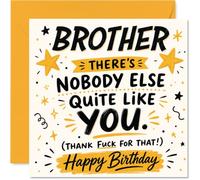 Biglietto di auguri di compleanno per fratello, risate irriverenti per uno