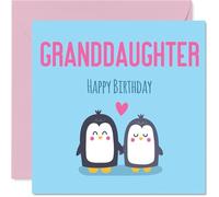 Biglietto di auguri di compleanno per nipote - pinguini carini - Biglietto di auguri di compleanno per nipote da nonna, 145 mm design animale kawaii
