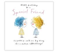 Biglietto di auguri di compleanno per un'amica - Femmina/per lei - Amico speciale - Friendship is a Million Little Things - Prodotto nel Regno Unito - Ecologico