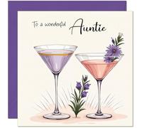 Biglietto di auguri di compleanno per zia con scritta in lingua inglese "Beautiful Auntie", biglietto di auguri per la zia