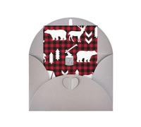 Biglietto di auguri di compleanno verticale con stampa di albero di cervo con mucca e albero di Natale (Thinking of You Card Birthday)