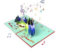 Biglietto di auguri di Natale per festival, delicato biglietto di Natale illuminato con musica per un messaggio speciale per le vacanze speciali