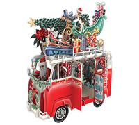 Biglietto di auguri di Natale pop-up 3D con camper.