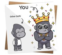 Biglietto di auguri divertente per papà - tema Gorilla Other Dads - umoristico Happy Birthday Dad - divertente divertente scherzo compleanno compleanno compleanno biglietti con umorismo per papà