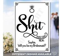 Biglietto di auguri divertente personalizzato con scritta "Shit Just Got Real