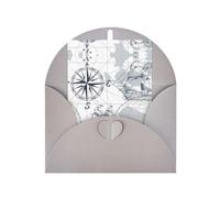 Biglietto di auguri grigio - Cartolina vuota con stampa mappa della barca per compleanno, matrimonio, San Valentino e invito alla festa