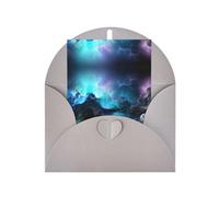 Biglietto di auguri grigio con busta abbinata, grafica 3D Universo Spazio stampa vuota design benedetto per compleanno, matrimonio, San Valentino