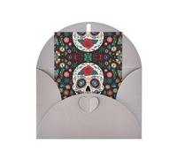 Biglietto di auguri grigio - Day of The Dead Stampa Vuoto Blessed Card per compleanno, matrimonio, San Valentino & Partito Invito