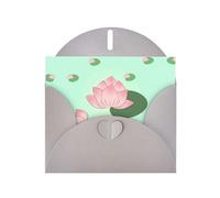 Biglietto di auguri grigio JKIEGOQ Lotus Flowers in attesa di fiorire Stampe 10,2 x 15,2 cm per Natale, San Valentino, matrimonio, inviti per feste