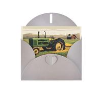Biglietto di auguri grigio MJHKXLJ con stampa trattore fattoria perlato, busta inclusa, perfetto per Natale, compleanni, San Valentino, matrimoni e molto altro ancora
