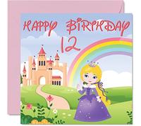 Biglietto di auguri il 12° compleanno della ragazza castello