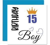 Biglietto di auguri il 15° compleanno ragazzi ragazzo 15 anni adolescente figlio fratello cugino amico nipote nipote amico nipote 145mm biglietto di auguri