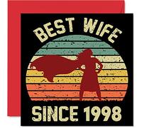 Biglietto di auguri il 26° anniversario della moglie del marito con scritta in lingua inglese "Best Wife Since 1998" con scritta "I Love You" il 26° anniversario di matrimonio 145mm