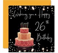 Biglietto di auguri il 26° compleanno donne e uomini - elegante - Biglietto di auguri di buon compleanno 26 anni donna figlio figlia fratello sorella zio zio 145mm