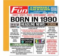 Biglietto di auguri il 34° compleanno uomini e donne con giornale Born