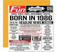 Biglietto di auguri il 38° compleanno uomo e donna con giornale Born
