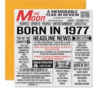 Stuff4 Biglietto di auguri il 47° compleanno uomini e donne con scritta in lingua inglese Born In 1977 Newspaper (lingua italiana non garantita) biglietto di auguri il 47° compleanno