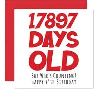 Biglietto di auguri il 49° compleanno uomo e donna lui e lei 17897 giorni divertente biglietto di auguri quarantanove quarantanovesimo compleanno fratello sorella figlio