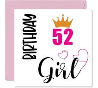 Biglietto di auguri il 52° compleanno da donna ragazza 52 anni nonna nonna matrigna zia sorella 145mm biglietto di auguri cinquantadue e cinquantaduesimo compleanno