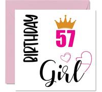 Biglietto di auguri il 57° compleanno da donna ragazza biglietto di buon compleanno donna di 57 anni nonna nonna matrigna zia sorella 145mm biglietto di auguri