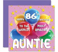 Biglietto di auguri il 63° compleanno della zia con scritta in lingua inglese "World's Most Amazing Auntie" biglietto di auguri il 63° compleanno della zia da nipote e nipote 145mm