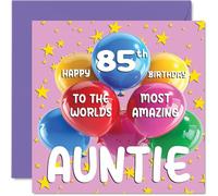 Biglietto di auguri il 63° compleanno della zia con scritta in lingua inglese "World's Most Amazing Auntie" biglietto di auguri il 63° compleanno della zia da nipote e nipote 145mm